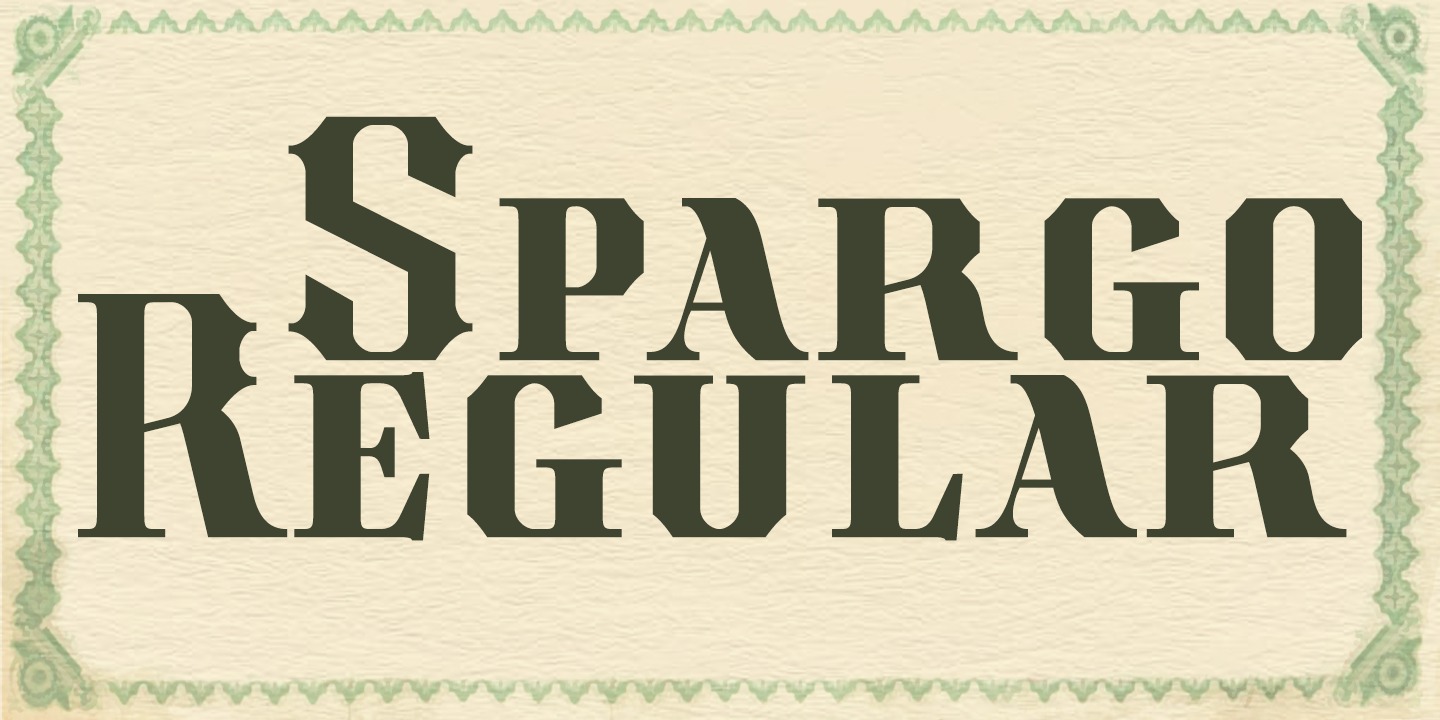 Beispiel einer Spargo Alternate-Schriftart